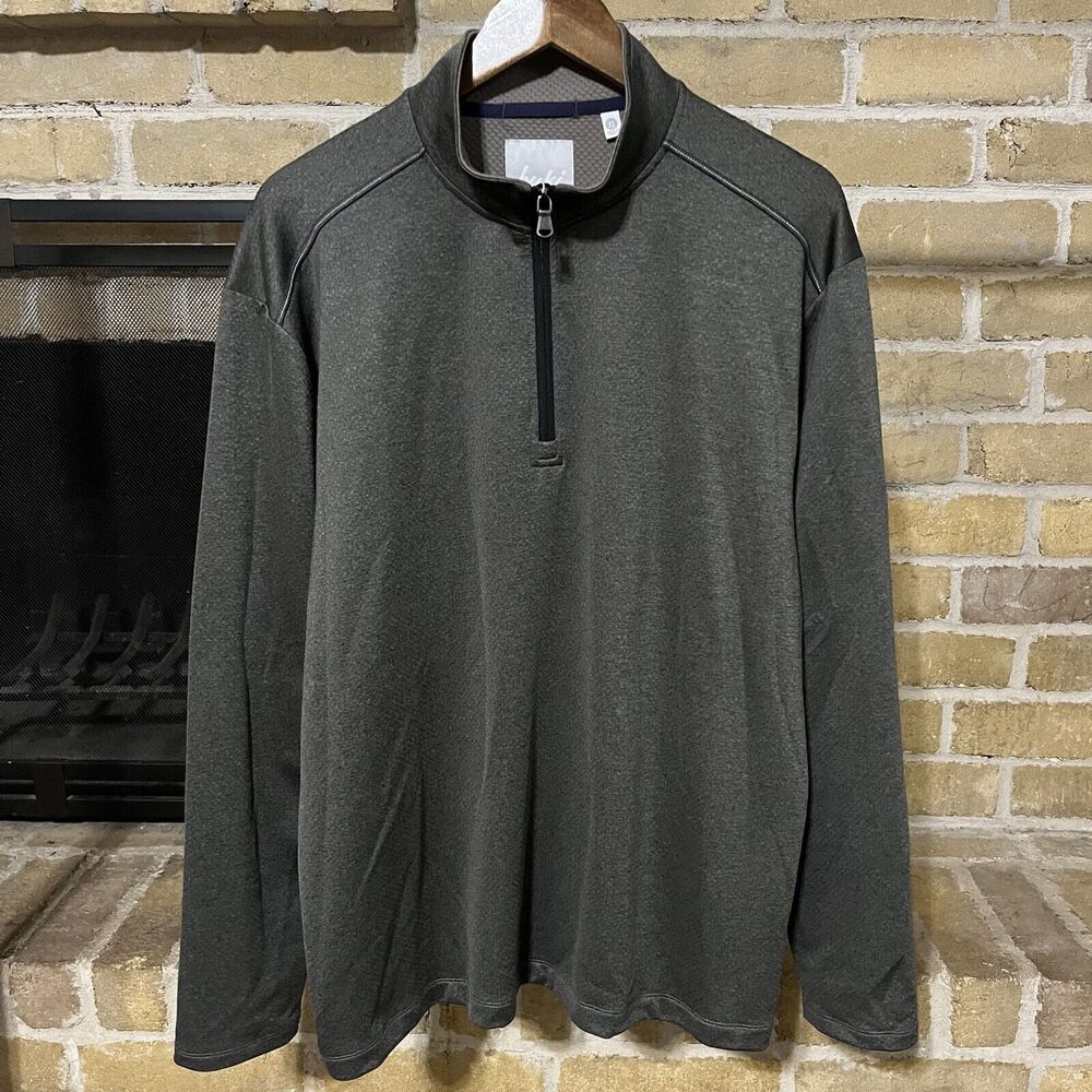Buki Brand Seattle Mens 1/4 Zip Pullover Sweatshirt Gray Size XL